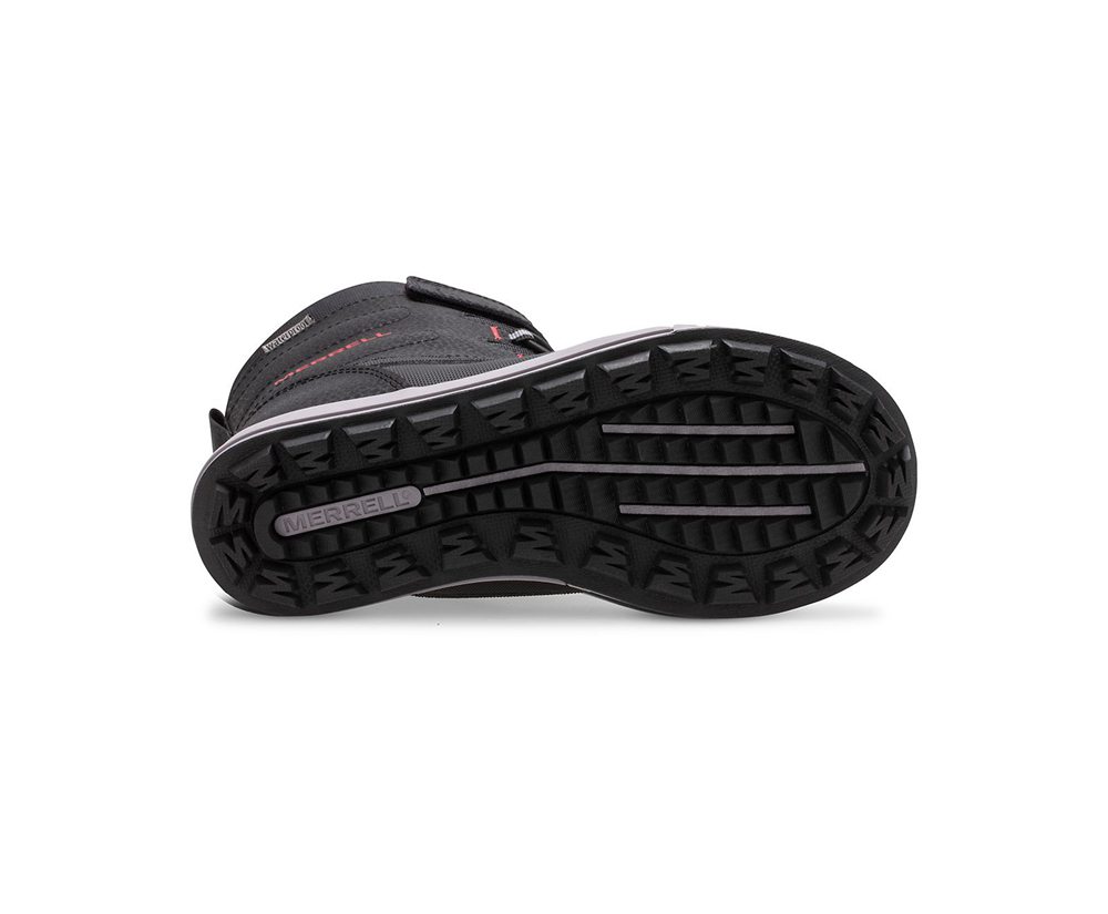 Botas Criança - Merrell Snow Storm Waterproof - Pretas/Cinzentas/Vermelhas - LYO897563